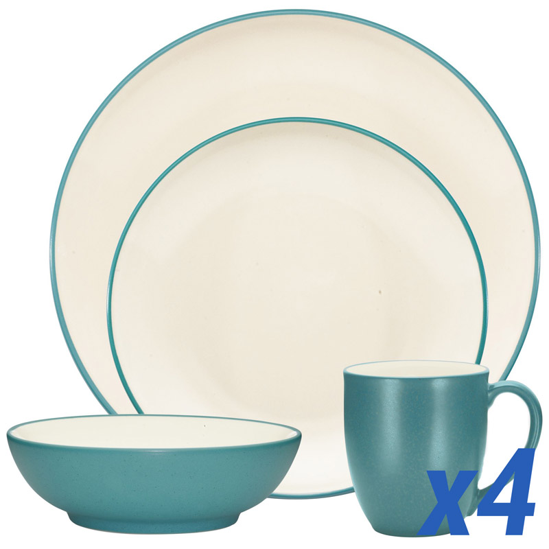 Colorwave Turquoise 16pc Service for 4, Coupe