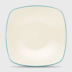 A photo of Colorwave Turquoise Dinner Plate, Square, 10.75in.