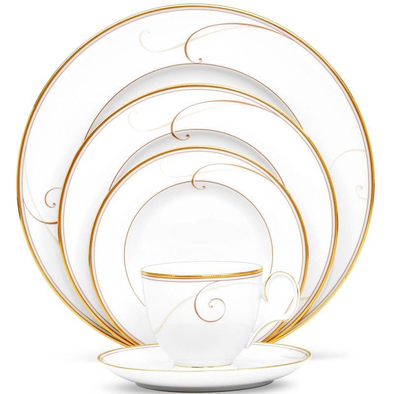 Golden Wave 5pc Place Setting China by Noritake