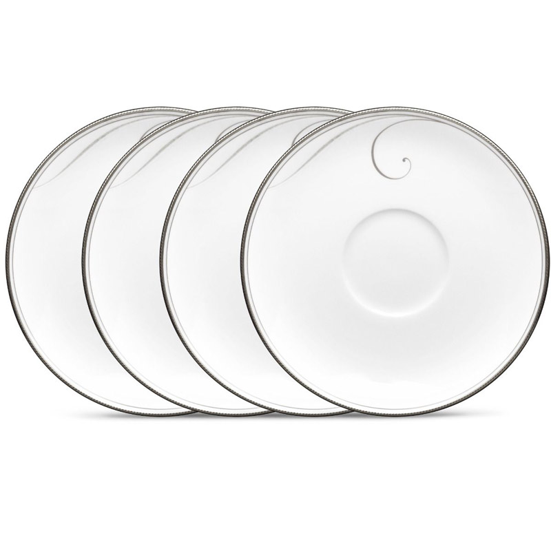 Platinum Wave Saucer Set of 4