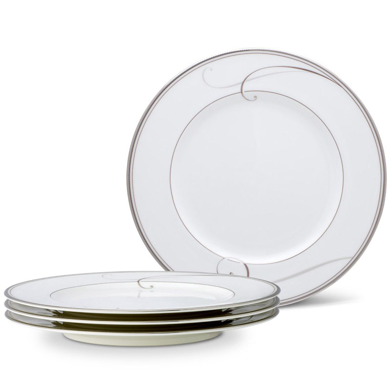 Platinum Wave Salad Plate Set of 4