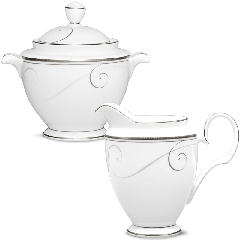 Platinum Wave Sugar and Creamer Set