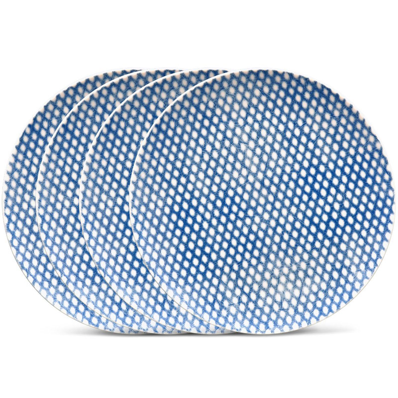 Blue Hammock Coupe Salad Plate Set of 4, Dots