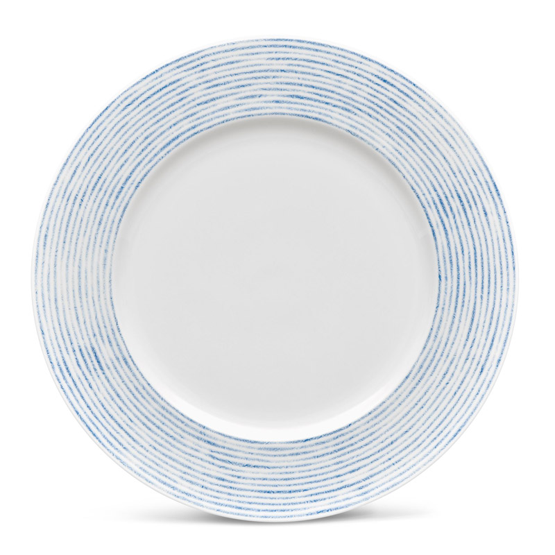 Blue Hammock Rim Dinner Plate, Stripes