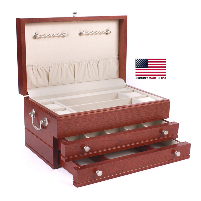 First Lady Two Drawer Jewelry Chest, Cherry