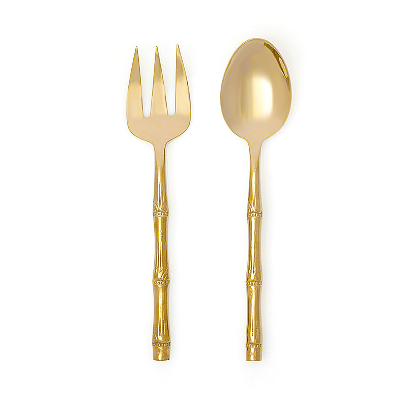 Liliana Polished Gold 2 Piece Serving Set