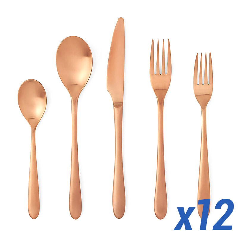 Alba Rose Gold 60 Piece Service for 12