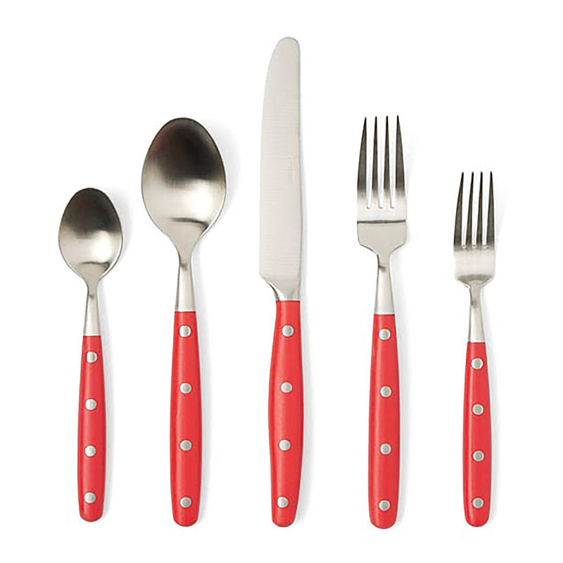 Jones Red 5 Piece Place Setting