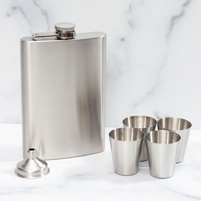 Stainless Steel 6 Piece Flask Set