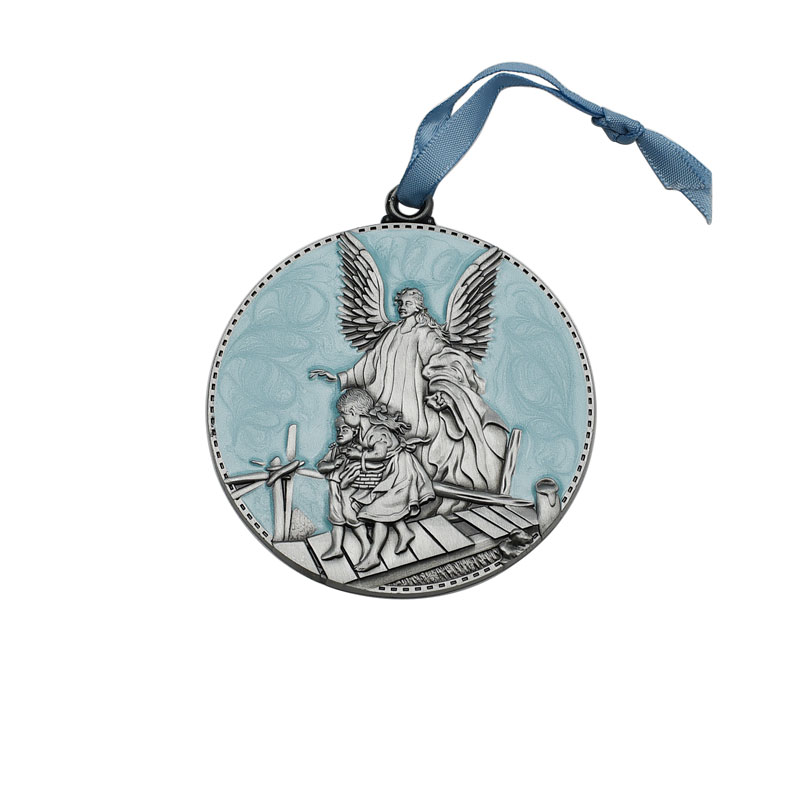 Blue Guardian Angel Crib Medal