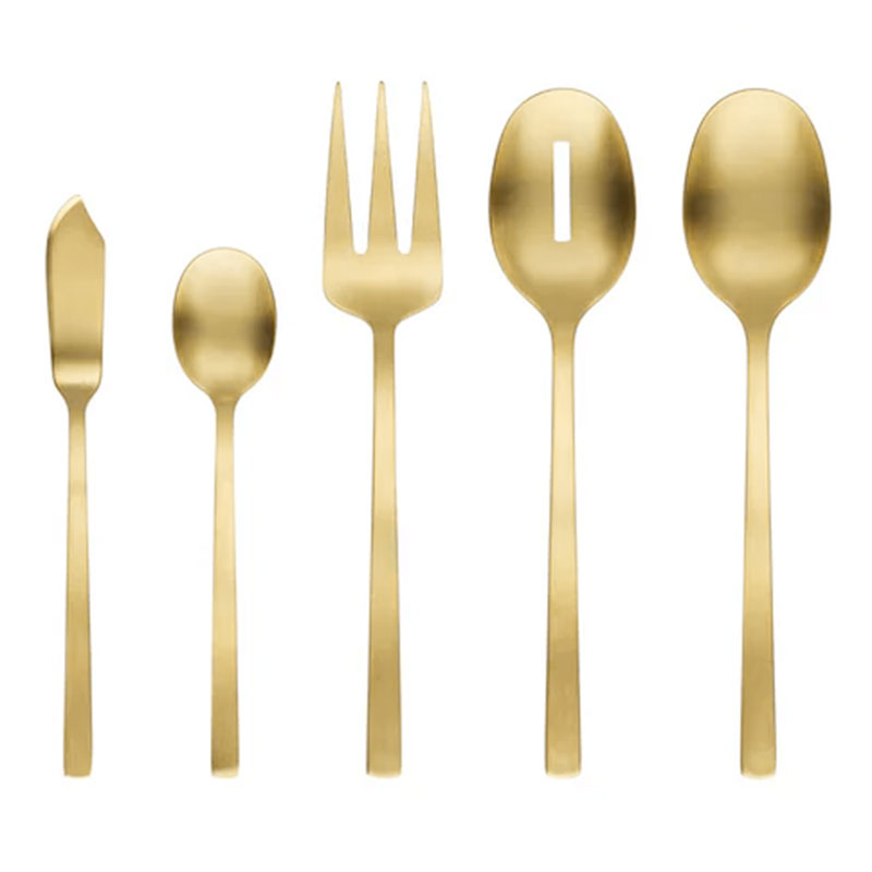 Beacon Gold Satin 5 Piece Serving Set