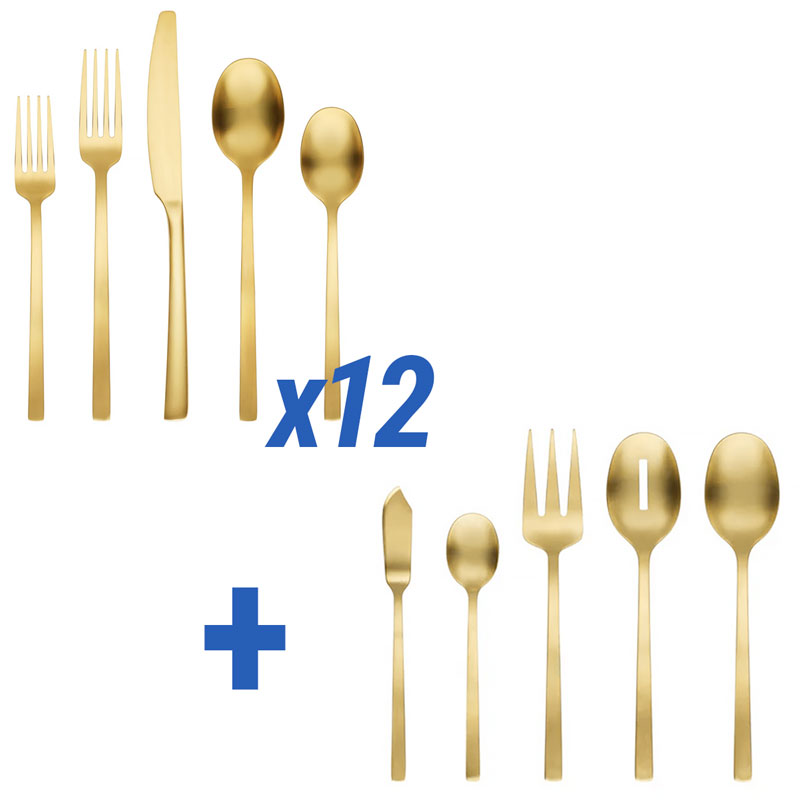 Beacon Gold Satin 65 Piece Service for 12