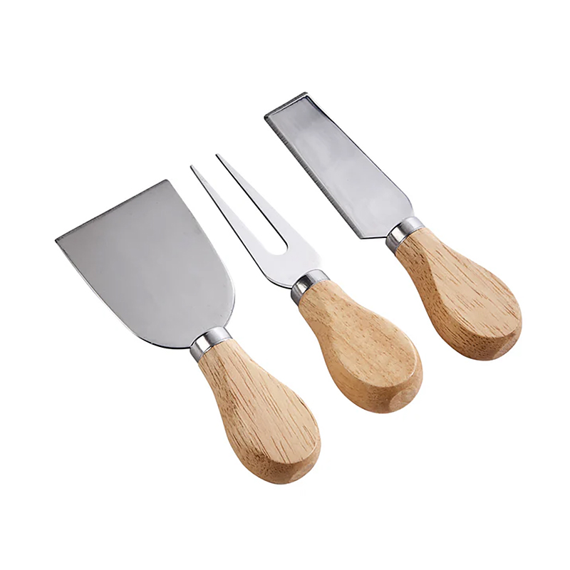 3-Piece Cheese Knife Set,  Stainless and Wood