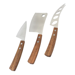 A photo of 3-Piece Cheese Knife Set with Wooden Handles