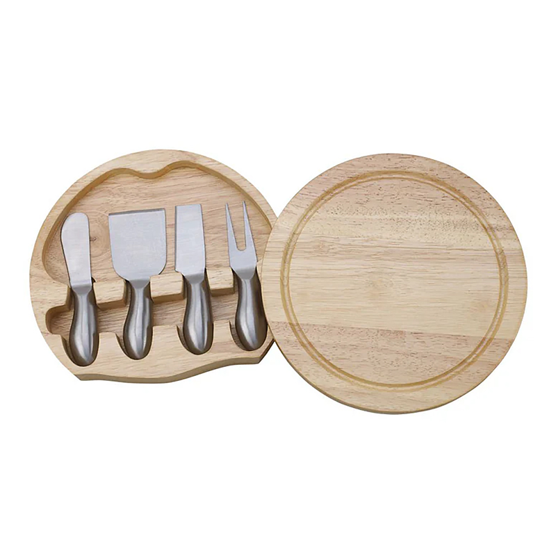 Round Swiveling Cheeseboard with 4 Stainless Steel Utensils