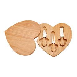 A photo of Heart-Shaped Cheese Board & Tool Set