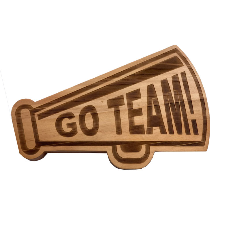 Go Team Megaphone Wood Board