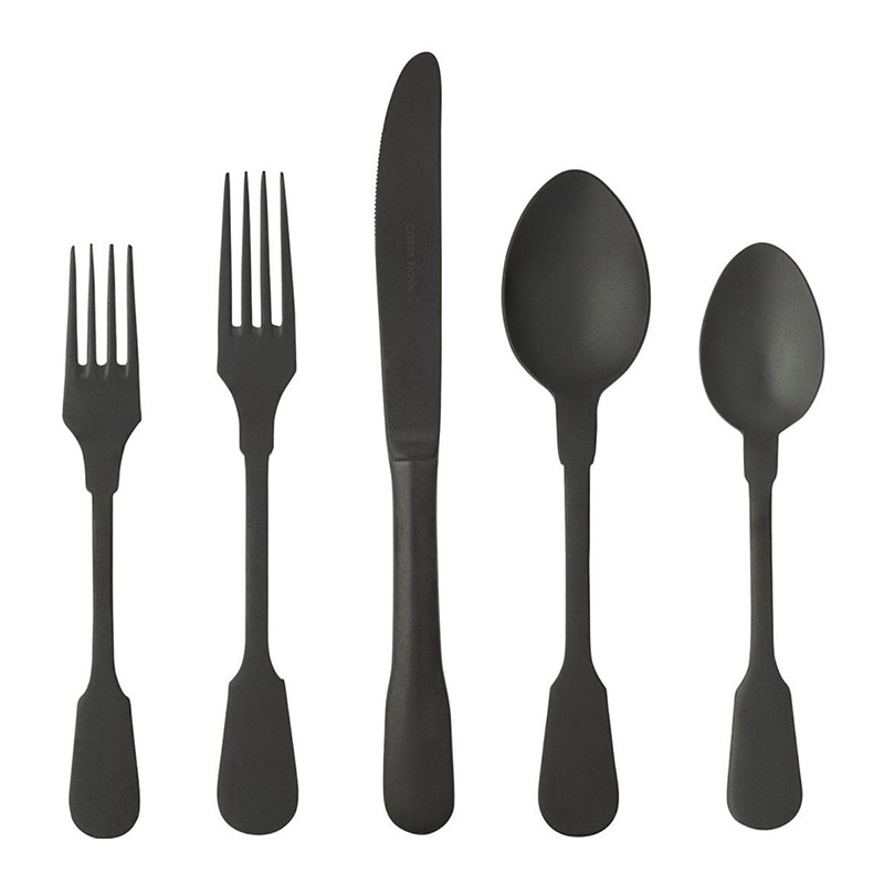 Saga Black 5 Piece Place Setting