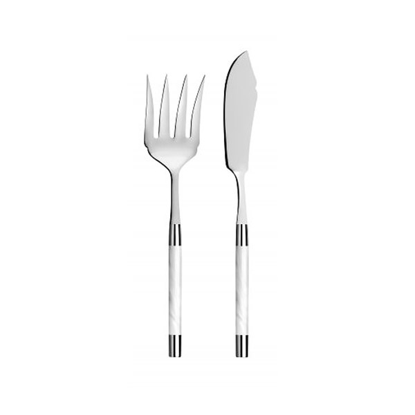 Conty White 2pc Fish Serving Set