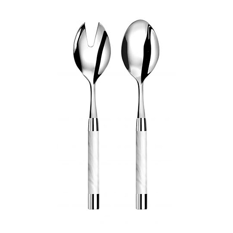 Conty White 2pc Salad Serving Set