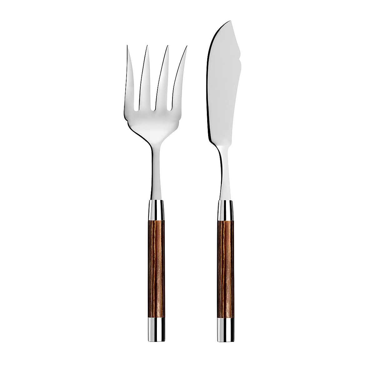 Conty Wood Fish Serving Set | Capdeco | silversuperstore.com