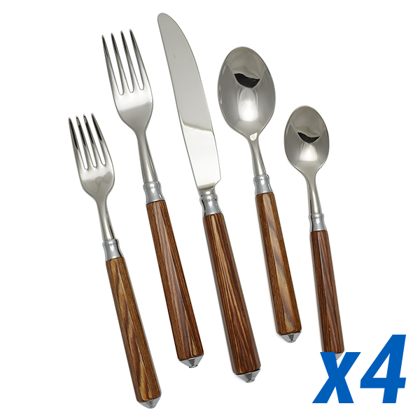 Galaxie Wood 20pc Service for 4