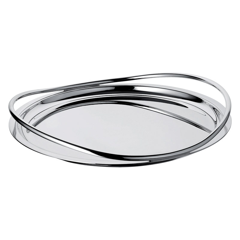 Silver-Plated Round Serving Tray, Large