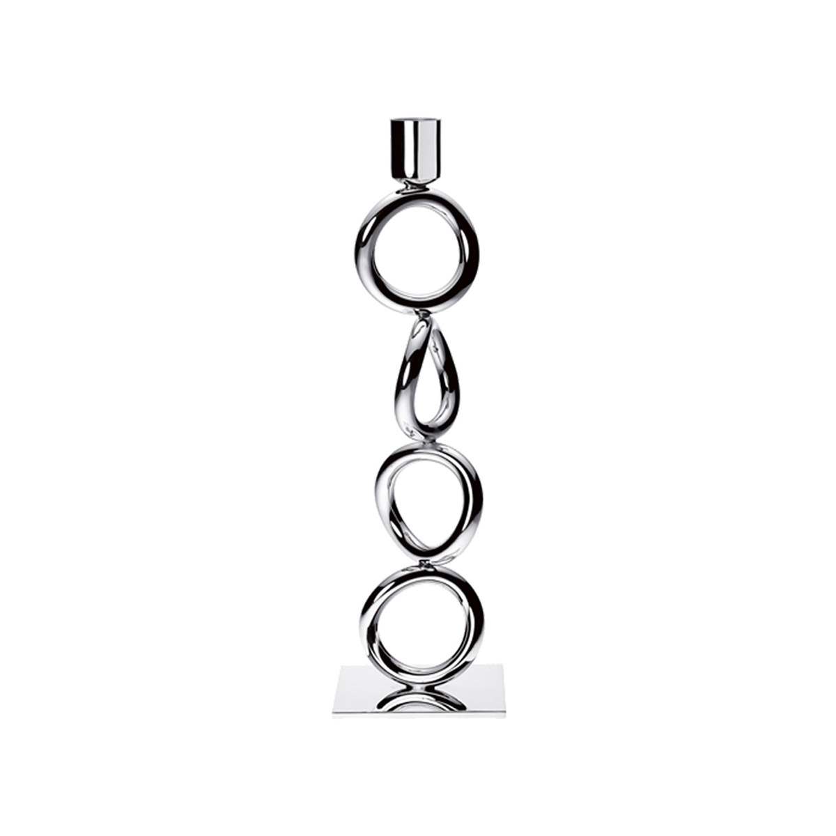 Vertigo Silver-Plated 4-Ring Candelabra, 11.8 