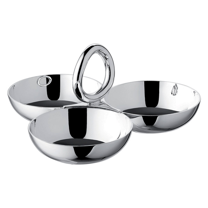 Vertigo Silver Plated 3 Cups Serving, Small