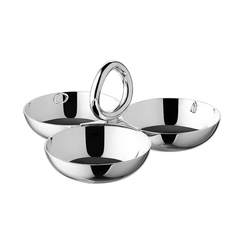 Vertigo Silver Plated 3 Cups Serving, Medium