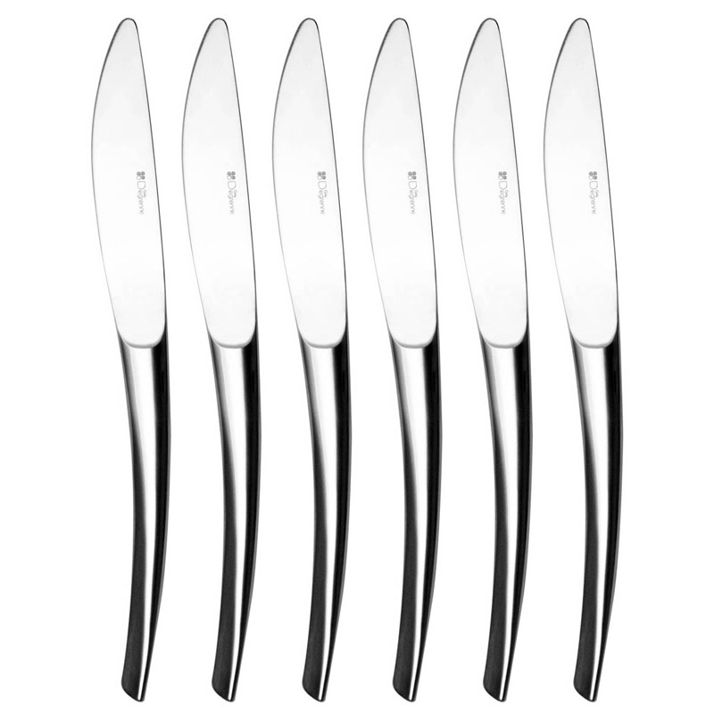 XY Mirror Dessert Knife, Solid Handle, Set of 6