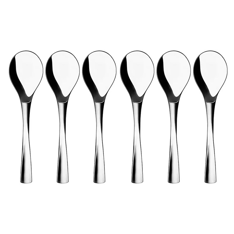 XY Mirror Round Soup Spoon, Set of 6