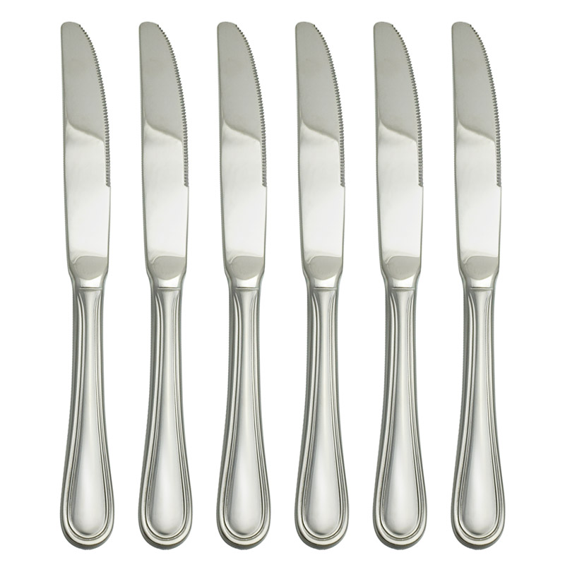 Confidence Mirror Table Knife, Solid Handle, Set of 6