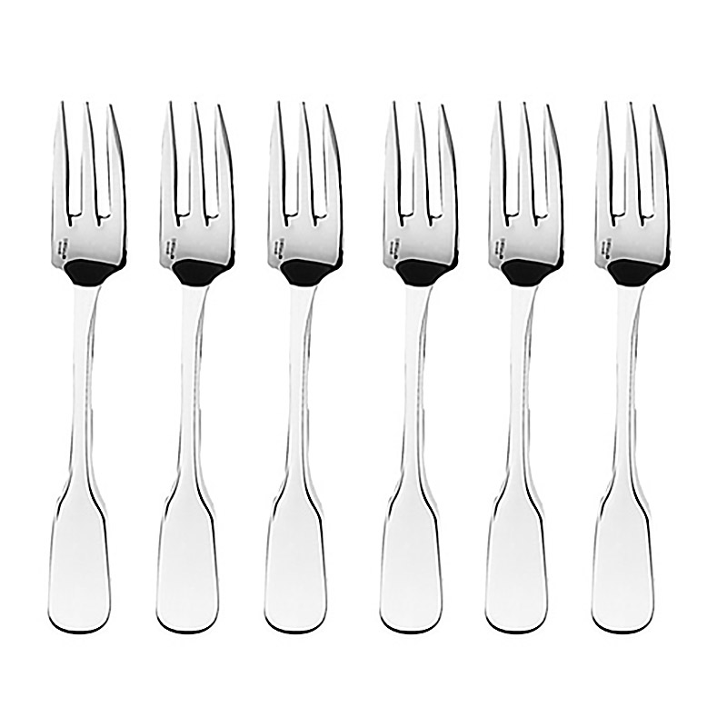 Lutece Mirror Fish Fork, Set of 6