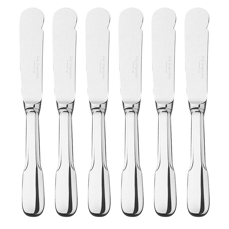 Lutece Mirror Butter Knife, Hollow Handle, Set of 6