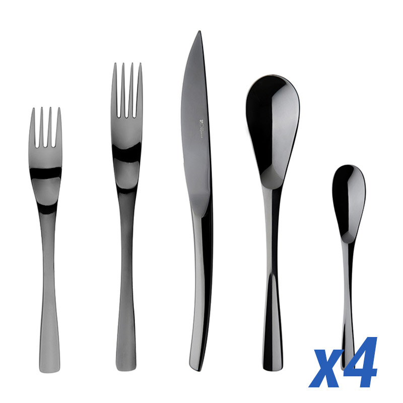 XY Black 20pc Service for 4