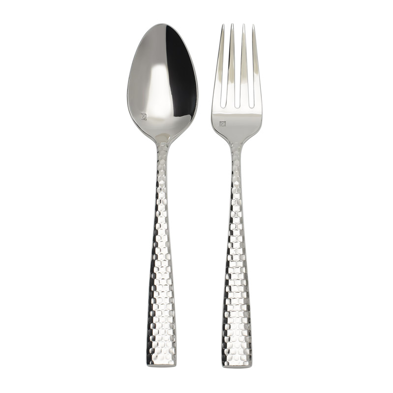 Lucca Faceted 2 Piece Serving Set w/stamp