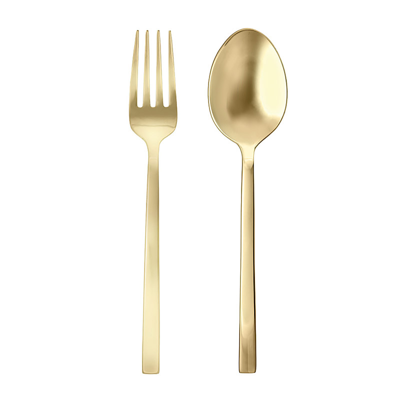 Arezzo Brushed Gold 2 Piece Serving Set