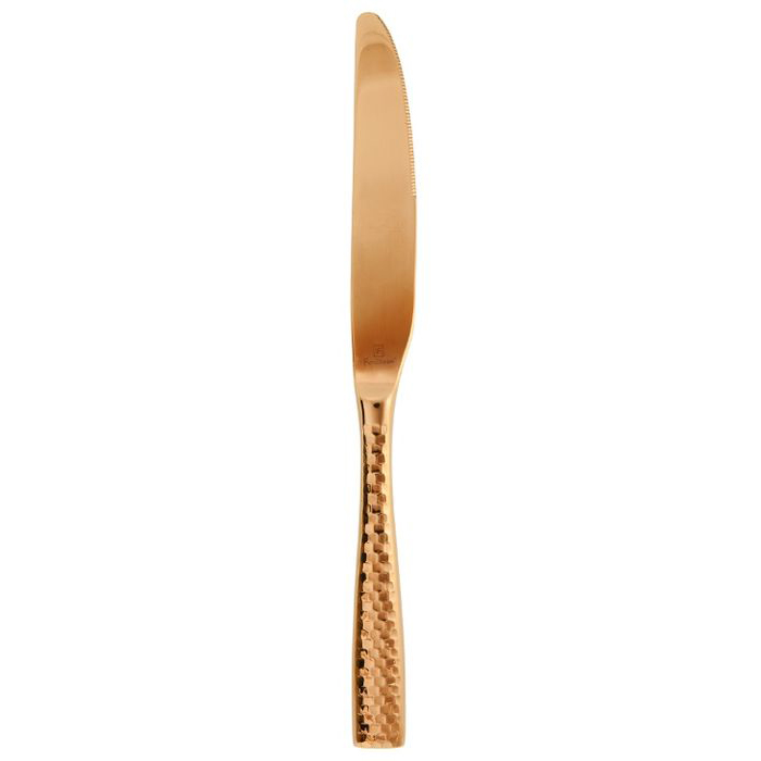 Lucca Faceted Rose Gold Table Knife w/stamp on blade