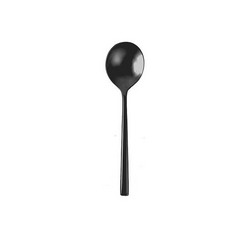 A photo of Arezzo Brushed Black Bouillon Spoon