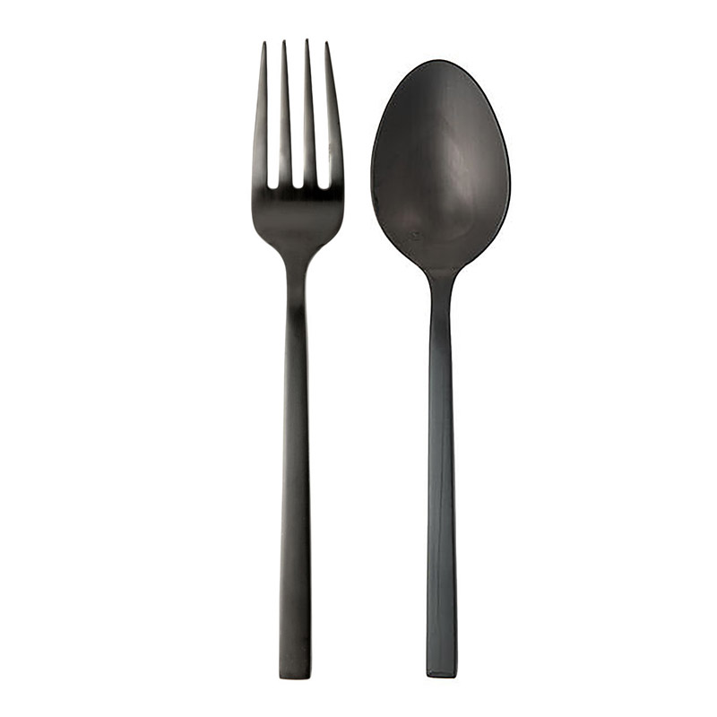 Arezzo Brushed Black 2 Piece Serving Set