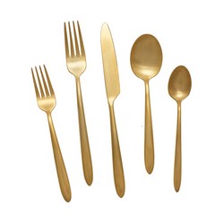 A photo of Velo Brushed Gold 5pc Place Setting ns