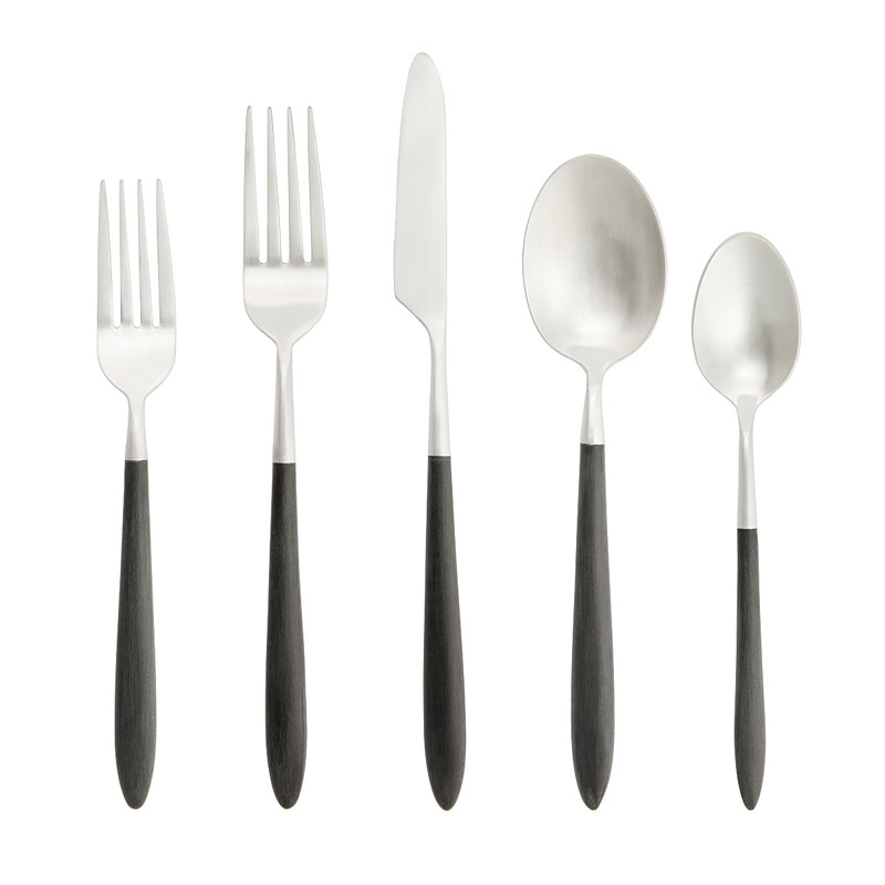 Velo Black/Brushed 5 Piece Place Setting