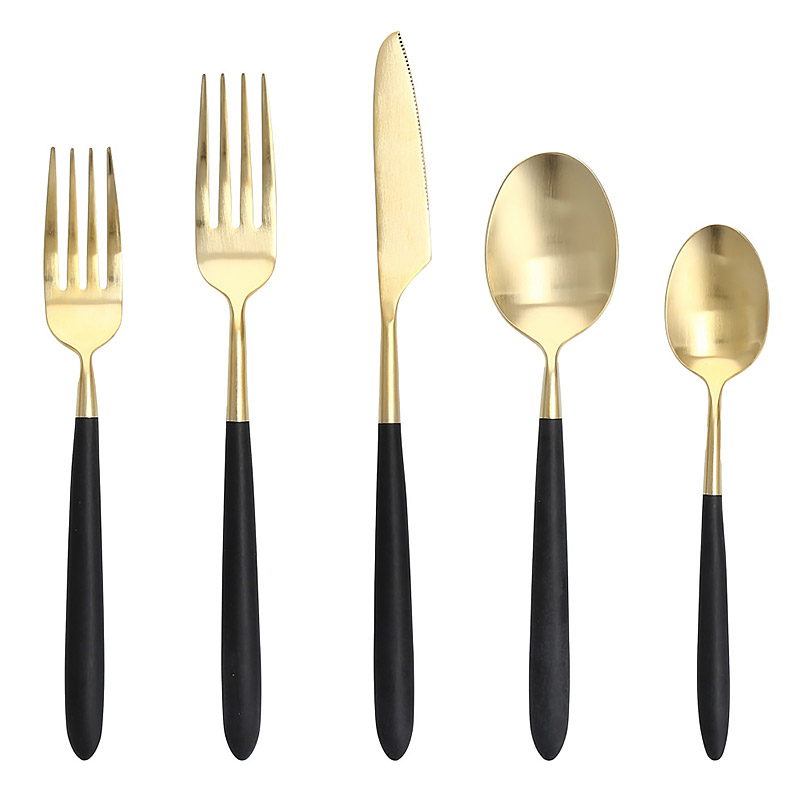 Velo Black/Gold 5 Piece Place Setting