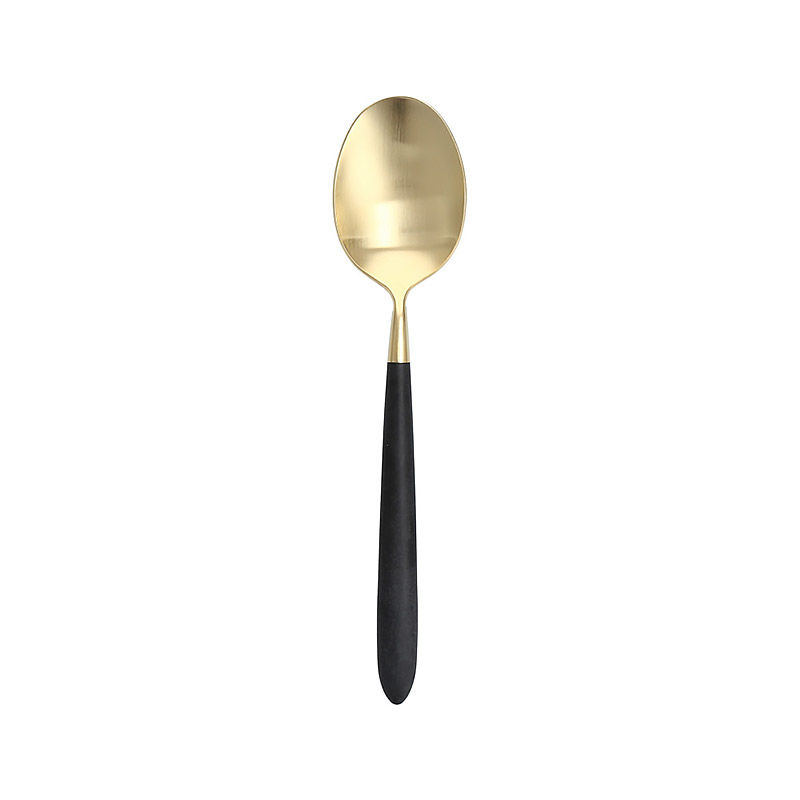 Velo Black/Gold Dessert Spoon