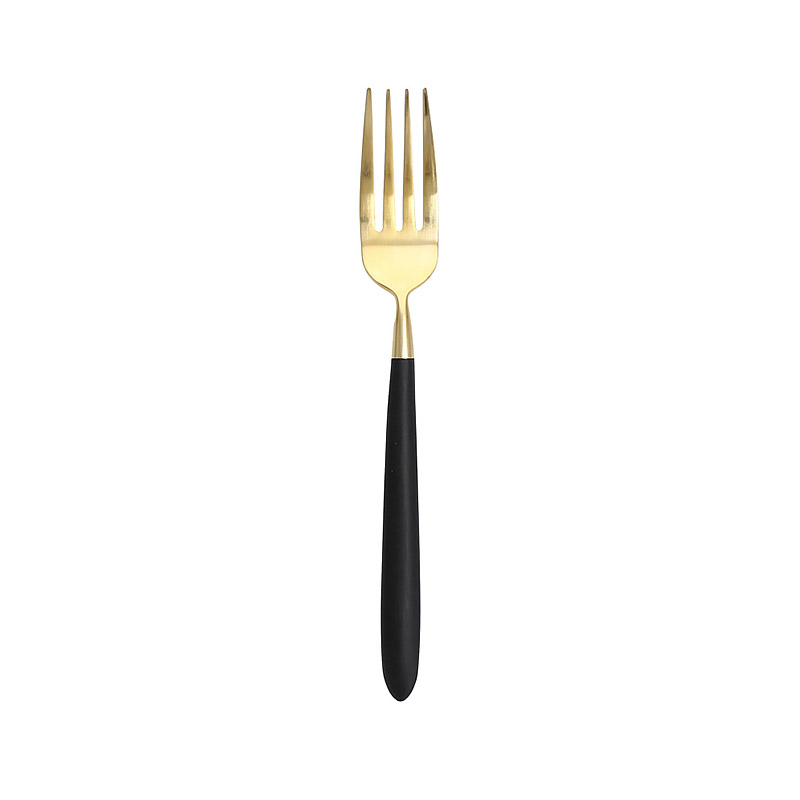 Velo Black/Gold Dessert Fork