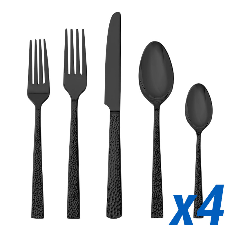 Nomad Brushed Black 20 Piece Service for 4