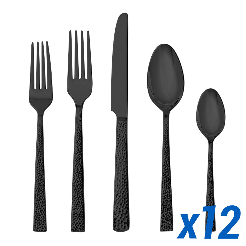 Nomad Brushed Black 60 Piece Service for 12