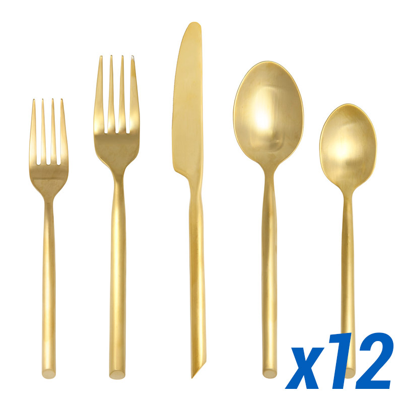 Capri Brushed Gold 60 Piece Service for 12