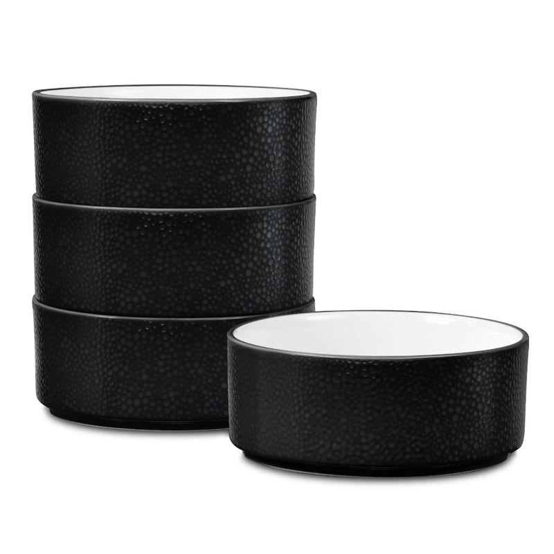 Colortex Stone Black Cereal Set of 4, Stax